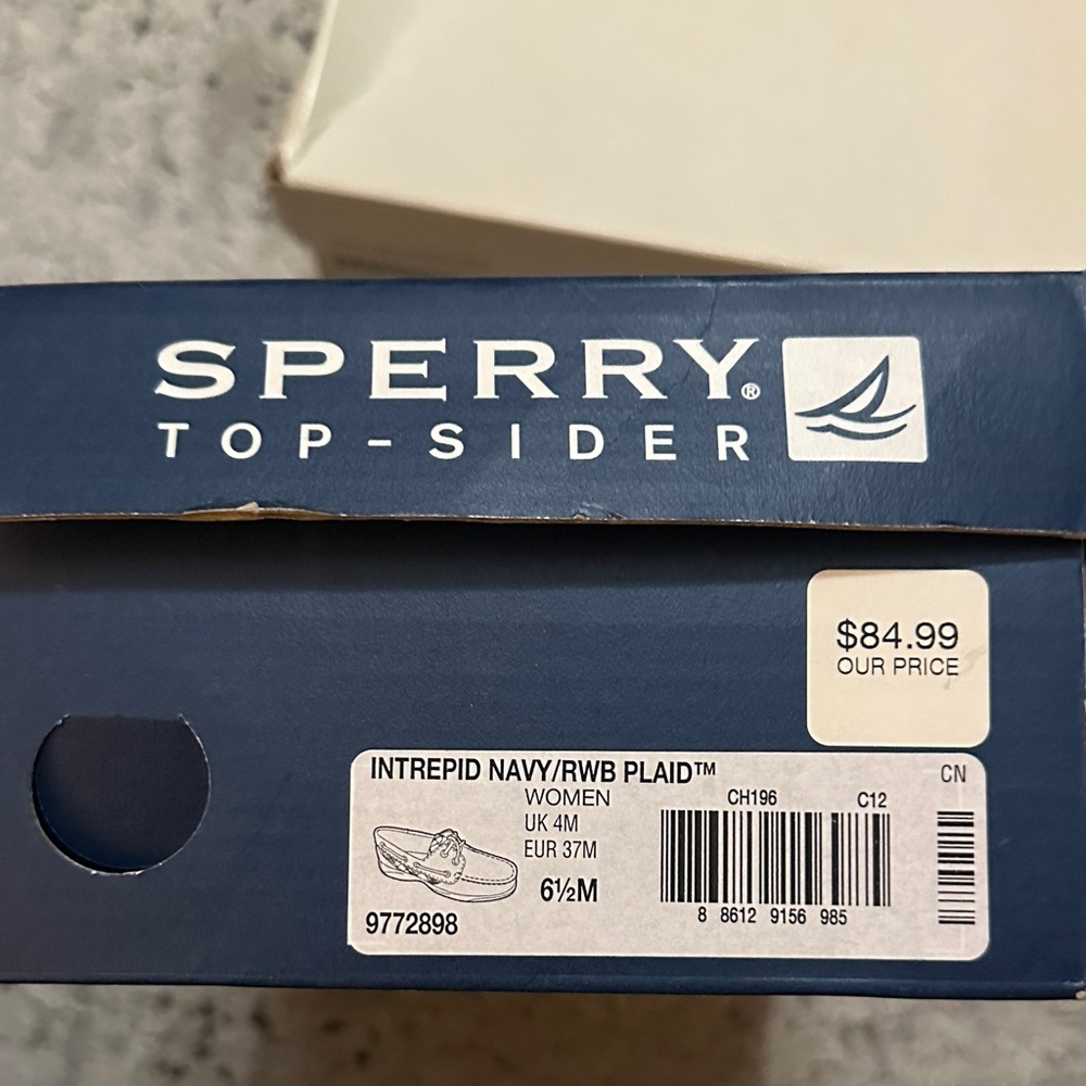 Sperry Top-Sider with Plaid Accents - Intrepid Navy / RWB Plaid Size 6 1/2 M - Picture 9 of 9